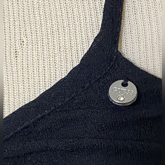 GUESS Chiffon Maxi Dress Ruffled high-low hem Asymmetrical Black size XS - Picture 5 of 17